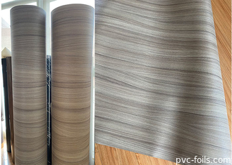 Embossed Cabinet Covering PVC Wood Grain Foil Vinyl Wrap 1400mm Wide