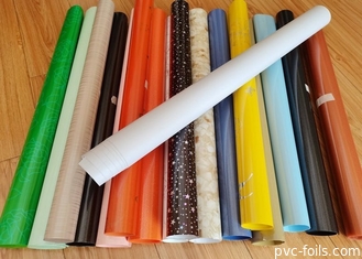 Packed In Roll High Gloss Colorful Self Adhesive PVC Film For Furniture Decoration