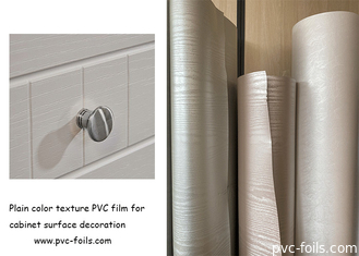 Plain Color Texture PVC Decorative Film For Cabinet Surface Decoration
