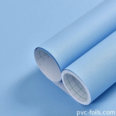 Blue Solid Color Self-Adhesive PVC Film Matte Embossed- Peel And Stick For Furniture Covering