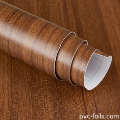 Adjustable Roll Length PVC Decorative Foil In Walnut Pattern Resistant To Acids 30m-50m