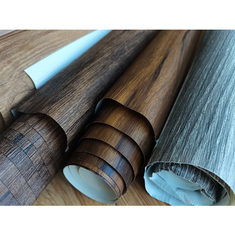 0.35mm Deep Emboss PVC Decorative Film Dark Wood Pvc Membrane Foil For Furniture Cabinet Doors