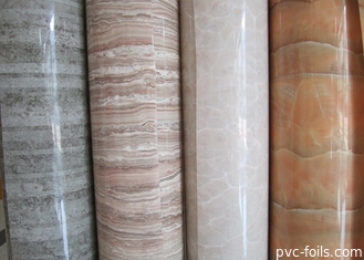 Heating Resistant High Gloss PVC Film For Doors Marble Effect