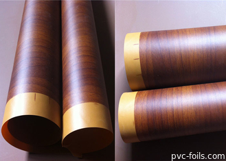 Waterproof Pvc Foil For Membrane Press Vacuum Red Rosewood 500m Roll