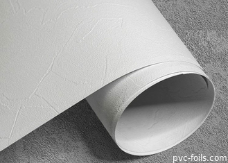 Embossed Pvc Self Adhesive Foil For Furniture Membrane Pressed White Matte