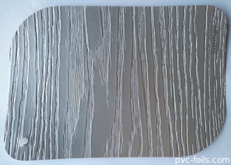 Grey PVC Lamination Sheets 3D Embossed Furniture Cover 0.30mm