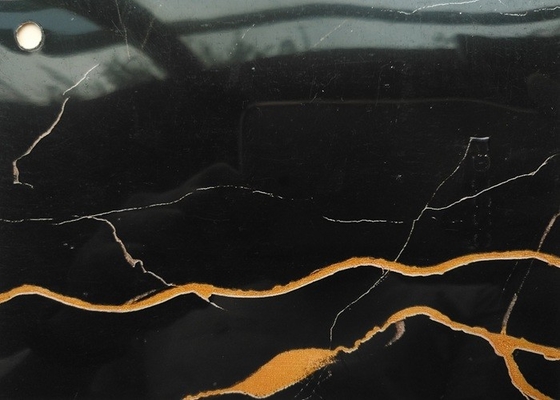 High Gloss Black Marble PVC Furniture Foil Self Adhesive For Table Top