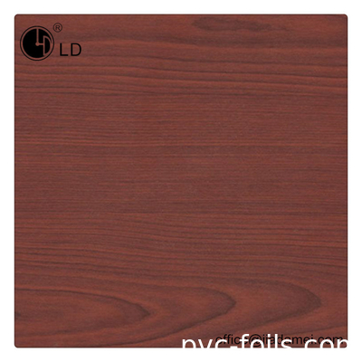 Mahogany Brown Wood Color PVC Decorative Film 0.12mm For Plastic Profile Wrapping