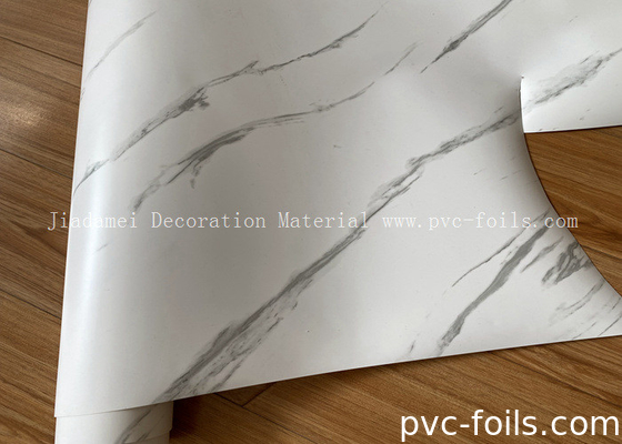 White Marble PVC Decorative Film For Membrane Press Wrapping