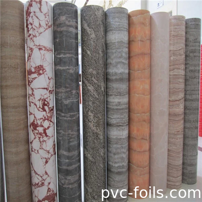 Marble Effect Printing PVC Decorative Film And Packaging In Roll For Construction