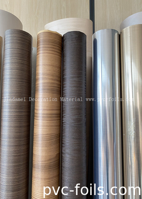 Wood Grain Profile Wrapping PVC Film For Indoor Furniture Panel Decoration