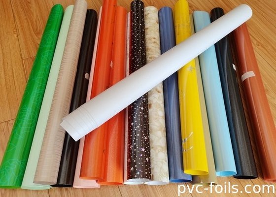 Packed In Roll High Gloss Colorful Self Adhesive PVC Film For Furniture Decoration