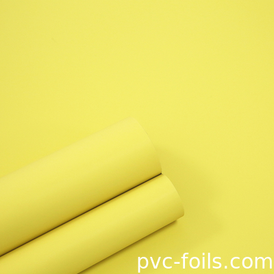 Yellow Color PVC Decorative Film Super Matte For Bedroom Cabinet Doors