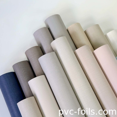 PVC Decorative Foil Roll For Furniture Surface, Fabric Embossed Design