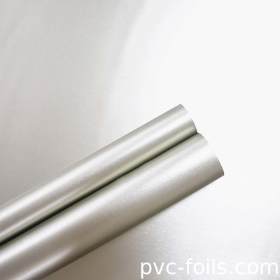 Gloss Metallic Silver PVC Decorative Film For Furniture Panel Lamination