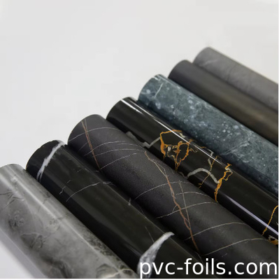 Customized Marble Design PVC Furniture Foil Roll For Lamination, Vacuum Press, Wrapping
