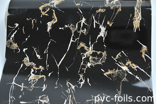 High Gloss Marble Grain PVC Decorative Films For 2D Lamination