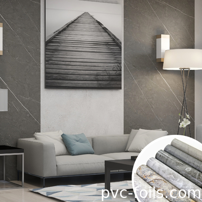 Marble Grain PVC Decorative Foil For High-Quality Furniture Fronts