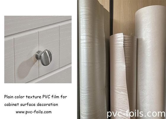 Plain Color Texture PVC Decorative Film For Cabinet Surface Decoration