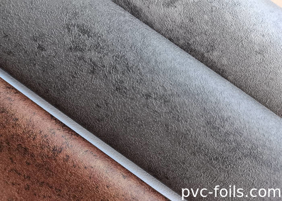 Grey Concrete Stone Design PVC Decorative Film For Interior Doors