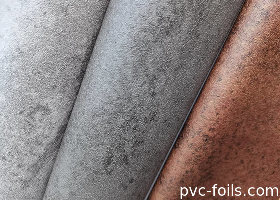 Grey Concrete Stone Design PVC Decorative Film For Interior Doors