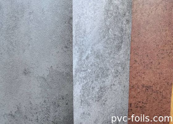 Modern Grey Cement Texture PVC Decorative Film For Wall Panels