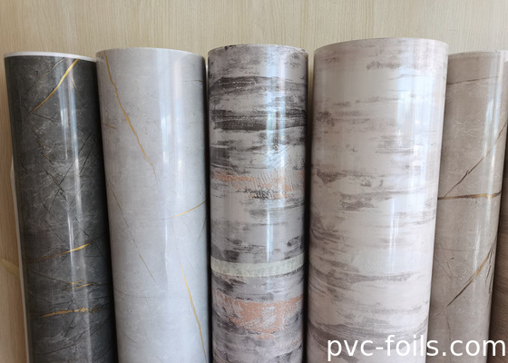 1400mm Glossy Marble PVC Film For Vacuum Membrane Press Applications