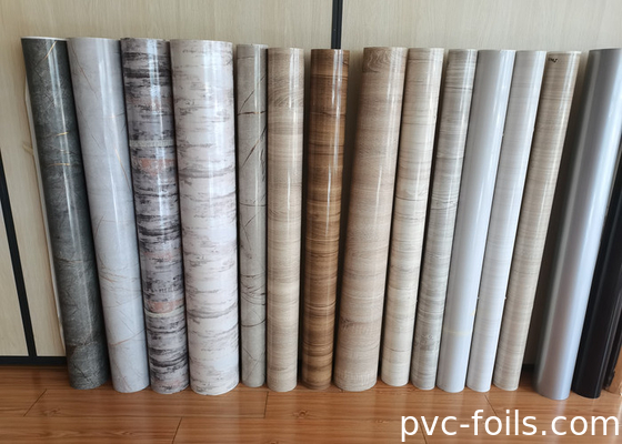 Marble Effect PVC Decorative Film For Vacuum Pressing Full Printing Width 1400mm