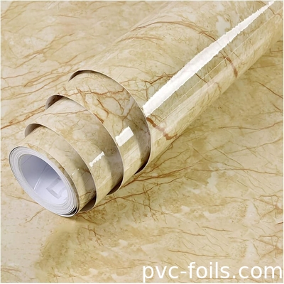 High Gloss Marble Grain PVC Decorative Film for Countertops and Interior Surfaces