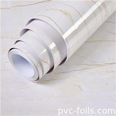 High Gloss Marble Grain PVC Decorative Film for Countertops and Interior Surfaces