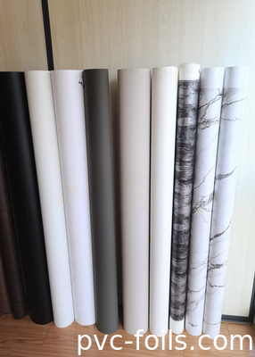 White Marble Matte PVC Decorative Film for Vacuum Press Applications in Furniture Panels