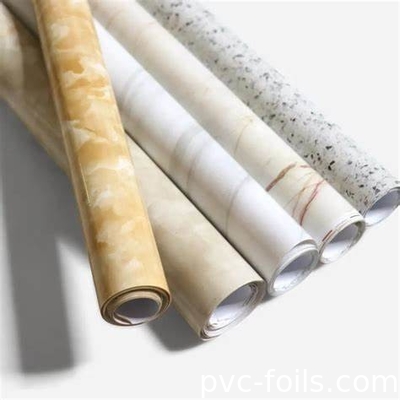 Digital Print PVC Decorative Film With Marble And Wood Designs For Interior Surfaces