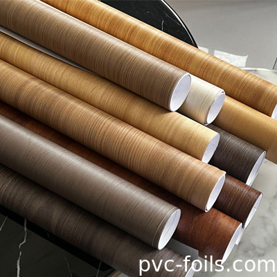 Wood Grain PVC Furniture Foil Roll For Home Kitchen Cabinets Doors
