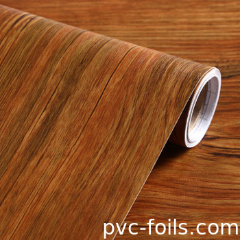 Wood Pattern Self Adhesive PVC Foil Decorative Interior Vinyl Film For MDF