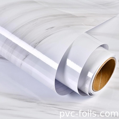 Glossy Marble Self-Adhesive Kitchen Wallpaper For Oil-Proof Ceramic Tile Wall Sticker Cabinet Renovation Marble Film