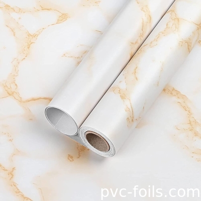Glossy Marble Self-Adhesive Kitchen Wallpaper For Oil-Proof Ceramic Tile Wall Sticker Cabinet Renovation Marble Film