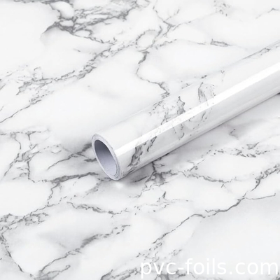 Glossy Marble Self-Adhesive PVC Wrap Film For Kitchen Cabinet Counter - Top Renovation