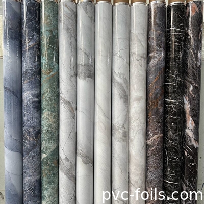 Custom Marble Pattern Digital Printing PVC Decorative Film For Furniture Panel Lamination