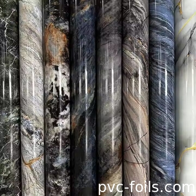 Customized Marble Effect Digital Printing PVC Decorative Film For Furniture And Panels