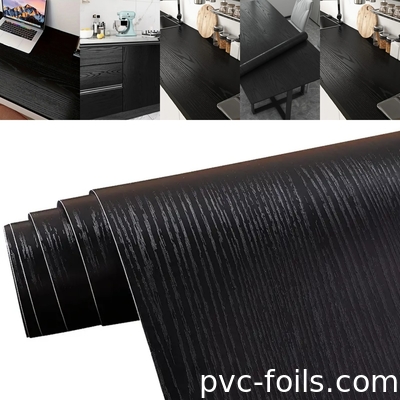 Waterproof Self-Adhesive PVC Decorative Film for Kitchen Countertop Renovation – Digital Printing Wood and Marble Patterns