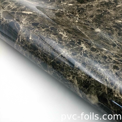 High Gloss Marble Effect PVC Membrane Foil For Interior Decoration
