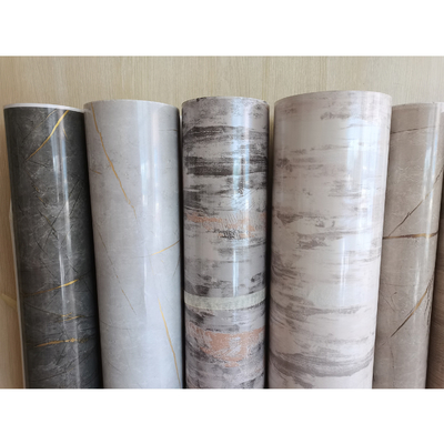 Marble Effect PVC Decorative Film For Furniture , Cabinets And Wall Panels Customizable Designs