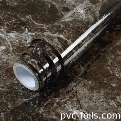 High Gloss Marble Membrane Film For Kitchen Cabinets Scratch-Resistant Laminate Film