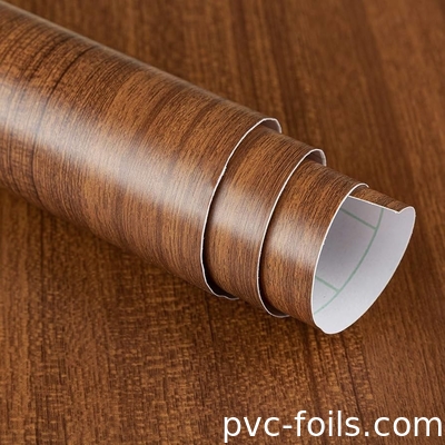 Adjustable Roll Length PVC Decorative Foil In Walnut Pattern Resistant To Acids 30m-50m