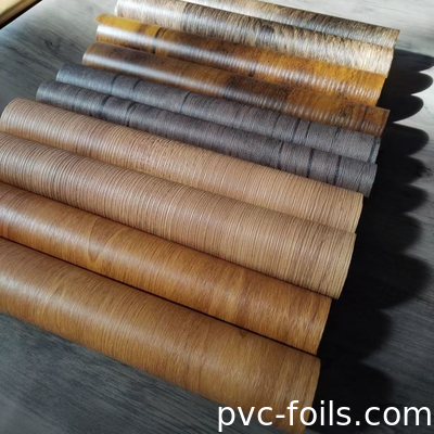 0.14mm PVC Decorative Laminating Film Wooden Texture Embossed Film Wood Design For Laminated Sheet