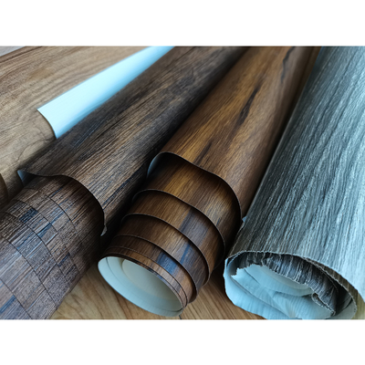 0.35mm Deep Emboss PVC Decorative Film Dark Wood Pvc Membrane Foil For Furniture Cabinet Doors