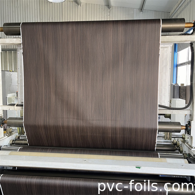 Dark Wooden Grain Laminate PVC Foil Membrane For MDF Cabinet Door Vacuum Press