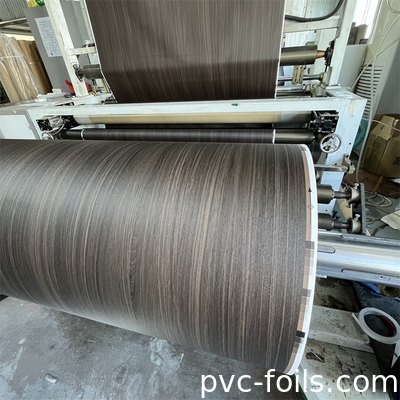 Black Wood Grain Embossed PVC Decorative Foil For MDF Cabinet Door Vacuum Membrane Press