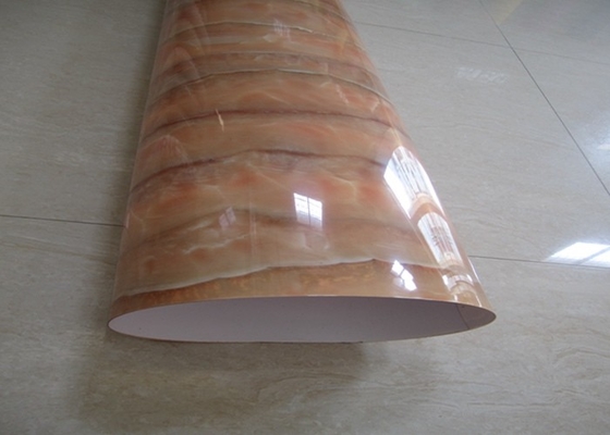 Heating Resistant High Gloss PVC Film For Doors Marble Effect