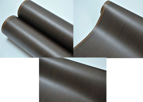 Emboss Pvc 3D Membrane Foil Roll Black Wood Grain 1400mm Width